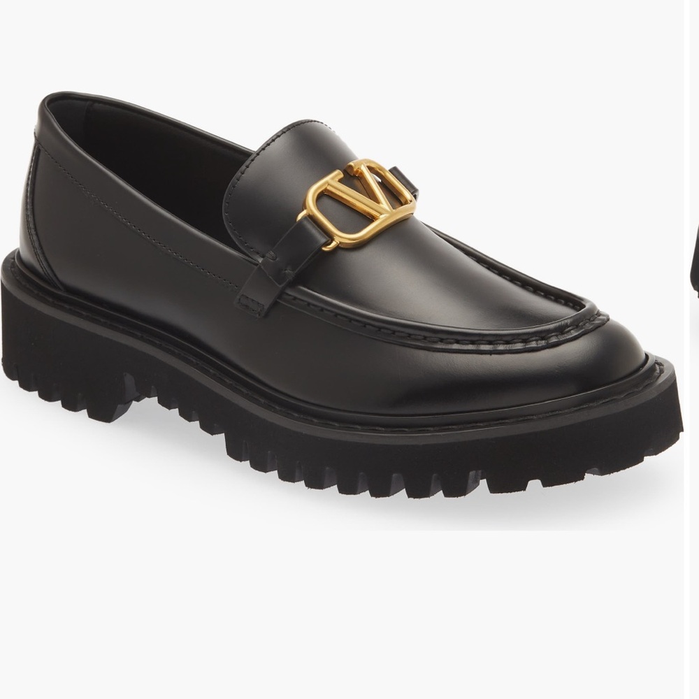 Valentino V Logo black loafer, size 36